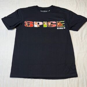 Spice Girls 90s Retro Character Logo Graphic T-Shirt Black -‎ Women's Small NWT